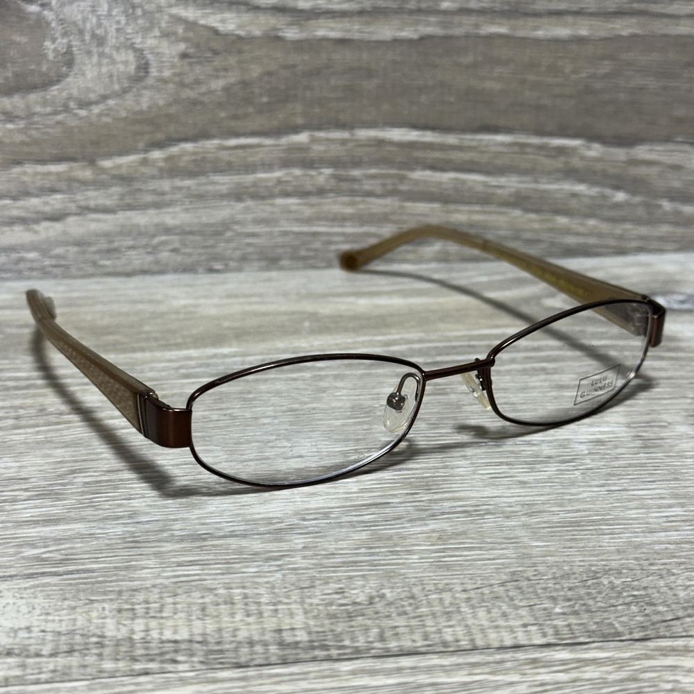 Lulu Guinness L704 MOH Brown Gold Eyeglasses Frames 50-16-130 Oval Women Glamour